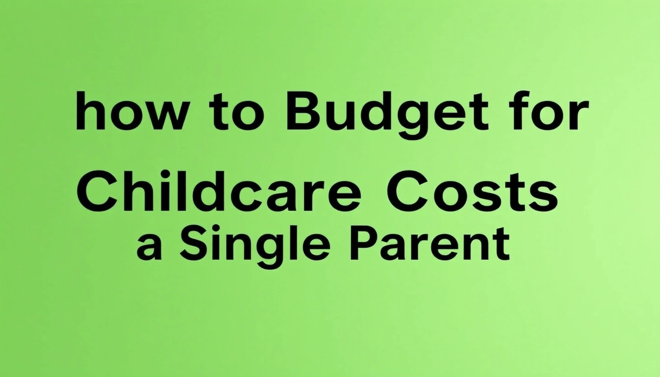 How to Budget for Childcare Costs as a Single Parent