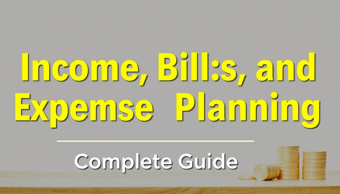 Income, Bills, and Expense Planning — The Complete Guide